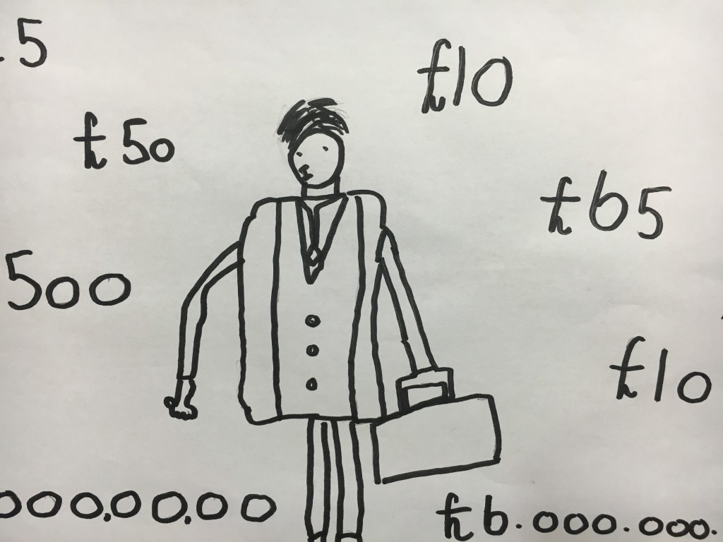 Drawing of an economist