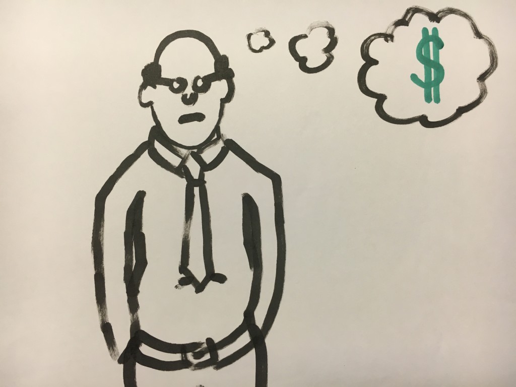 Drawing of an economist