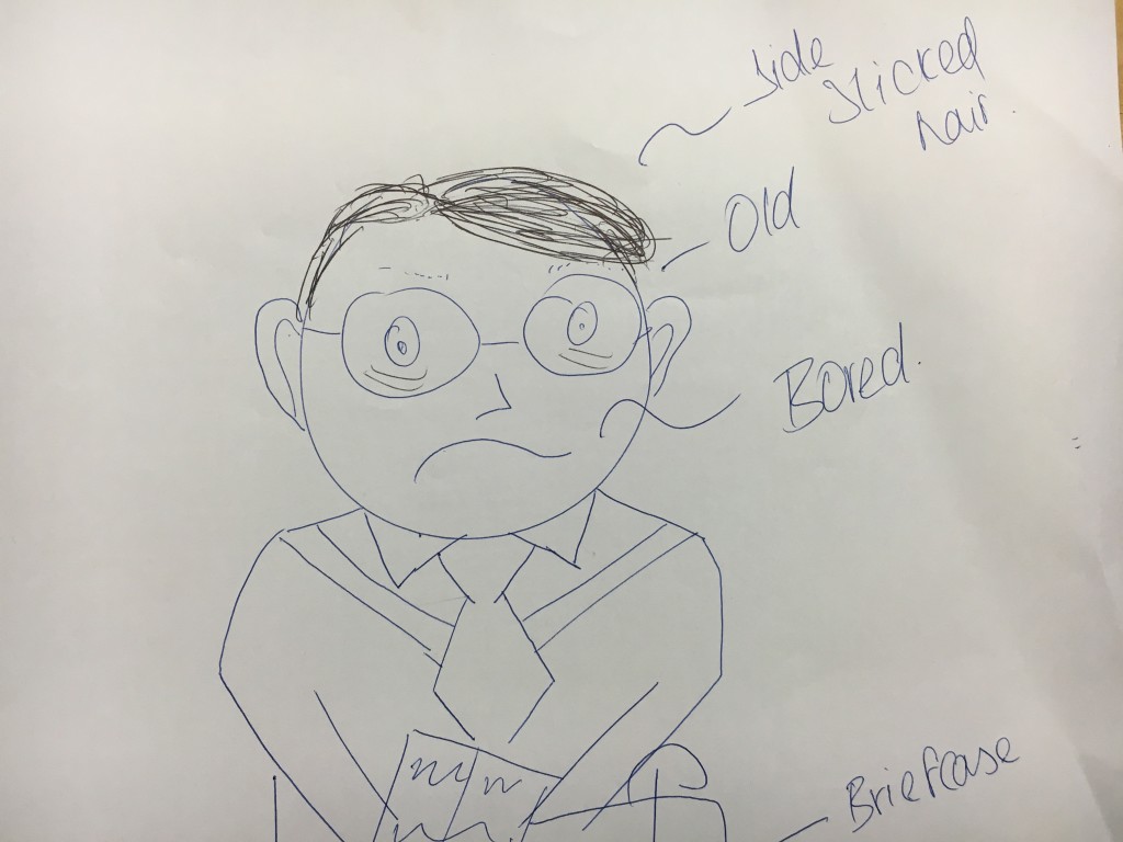 Drawing of an economist