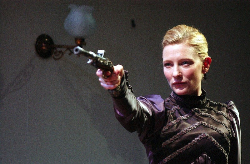 Cate Blanchett performing a scene from Hedda Gabler at The Sydney Theatre Company.