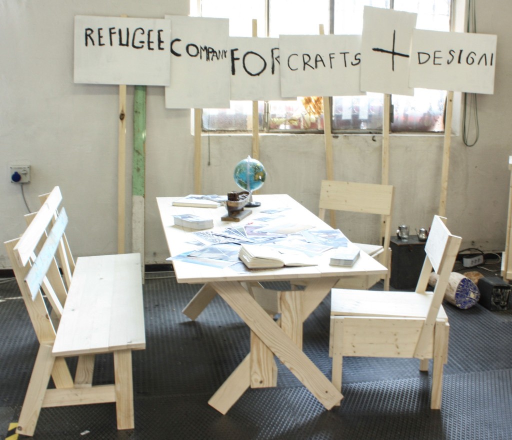 Table and chairs made at the Cucula workshop in Berlin