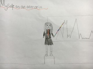 Drawing of an economist
