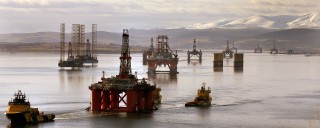 Oil platforms in the Cromarty Firth.