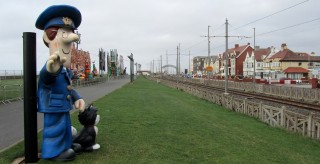 Statue of Postman Pat in Bispham, UK