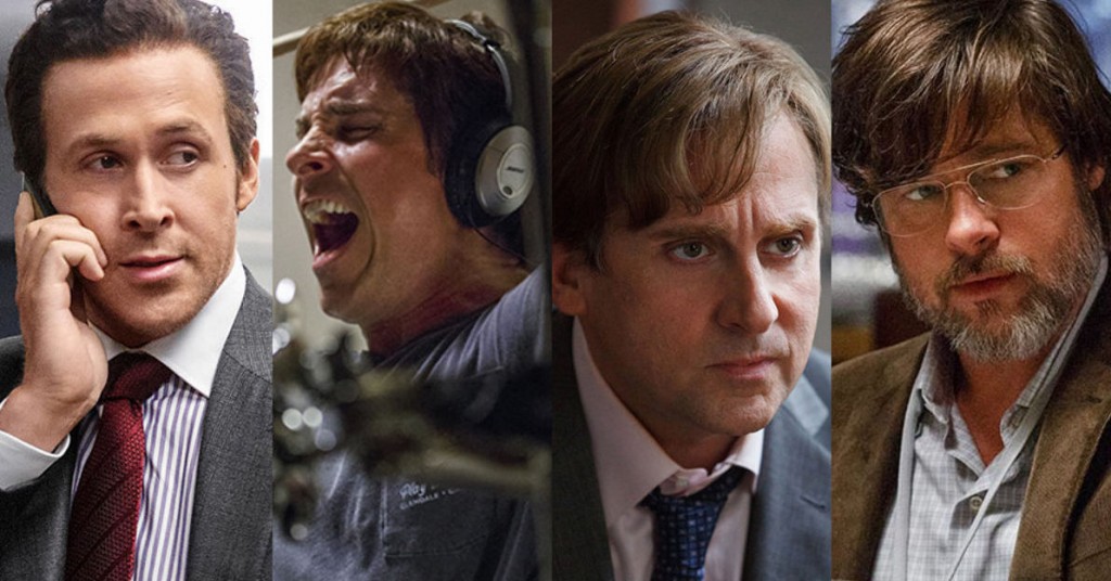 Ryan Gosling, Christian Bale, Steve Carrell and Brad Pitt in The Big Short
