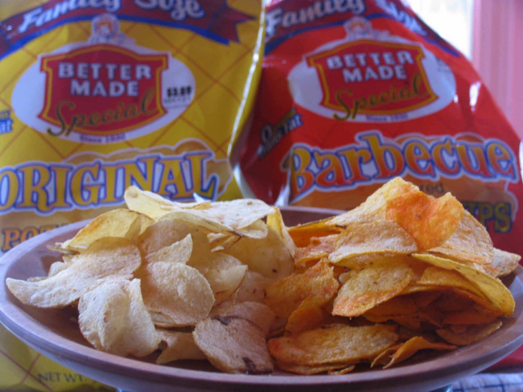 A bowl of Better Made Chips