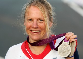 Karen Darke holds her Paralympic silver medal