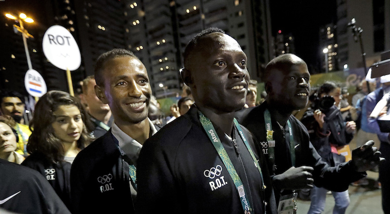 Members of the Refugee Olympic Team