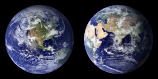 Two planet Earths, side by side