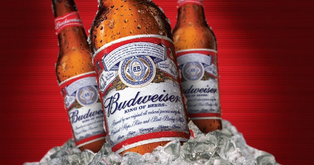 Three bottles of Budweiser