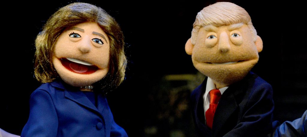 Puppets of Hillary Clinton and Donald Trump