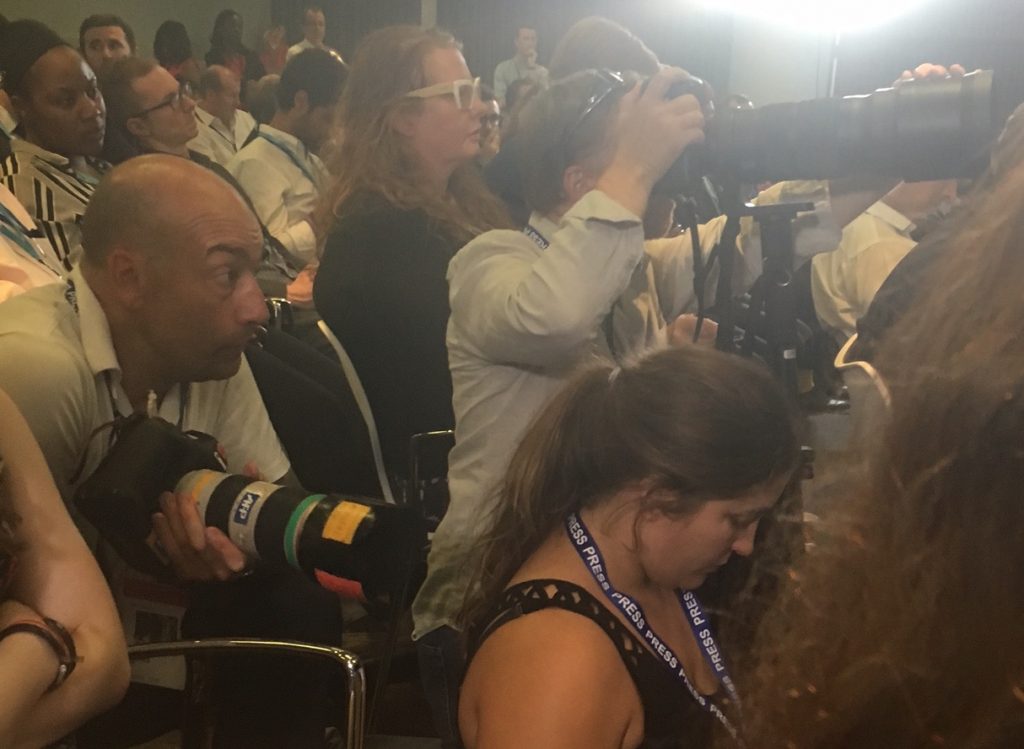 Members of the press at the Jeremy Corbyn Press Conference