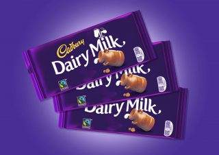 Three bars of Dairy Milk chocolate