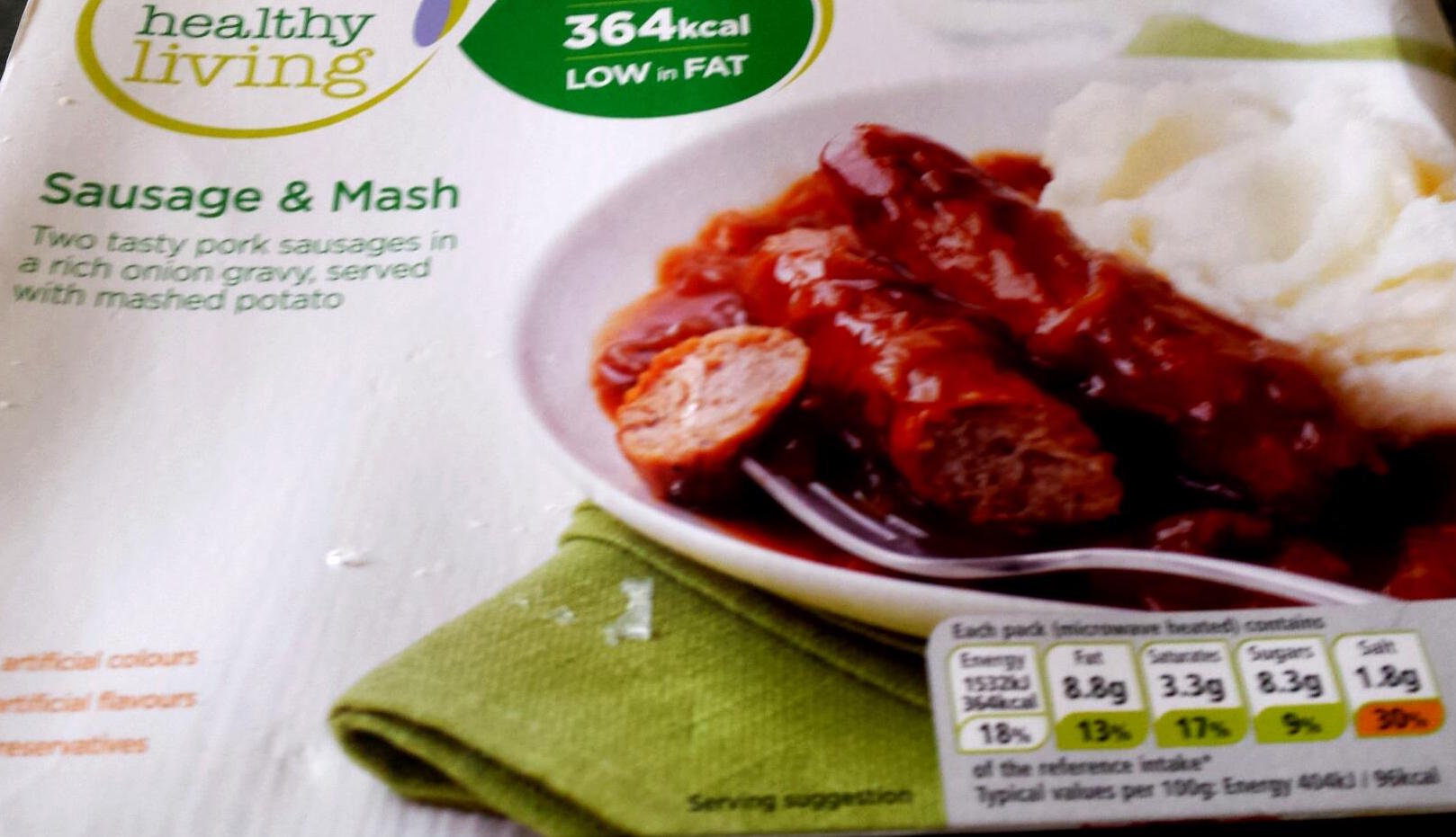 A sausage and mash ready meal — Economy