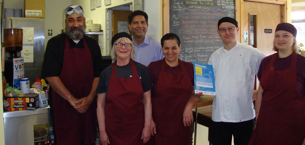 The staff at the Topaz vegetarian restaurant in Manchester