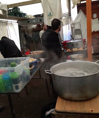 A refugee camp kitchen