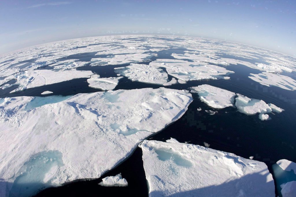 Sea ice breaking up