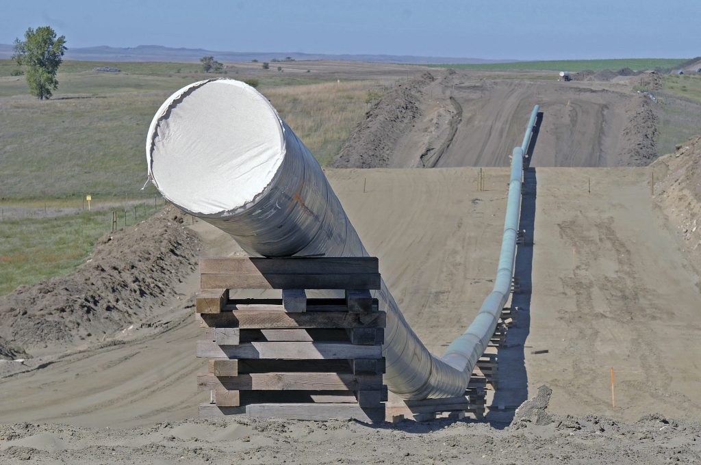 A section of the Dakota Access Pipeline under construction
