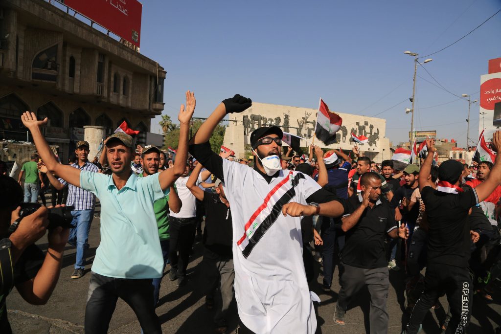 Protesters in Iraq.
