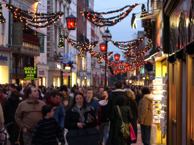 Shopping street at Christmas