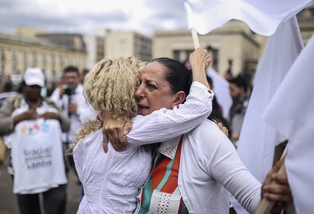 Colombians celebrate the peace deal