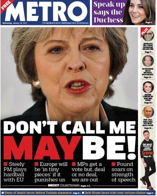 Metro Brexit cover