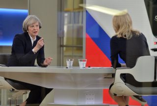 Theresa May talks to Sophy Ridge on Sky News