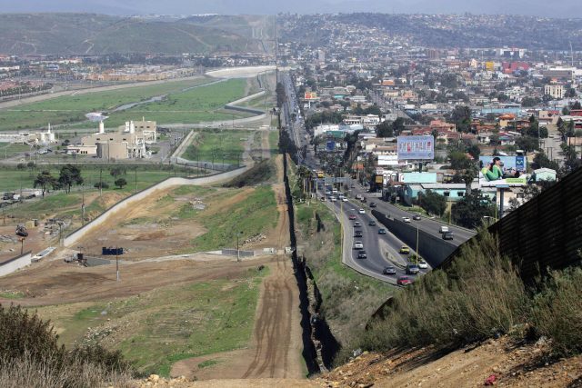 El Centro, CA, Border fence between Mexico and the USA.