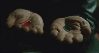 Hands holding pills
