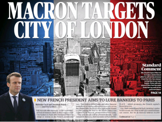Macron Targets City Of London – Evening Standard Cover
