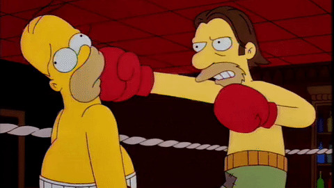 Homer Simpson boxing