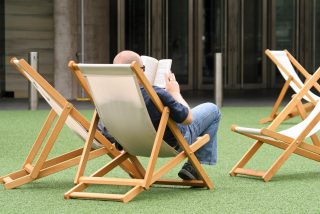 Man reading book