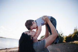 Mother holding her baby